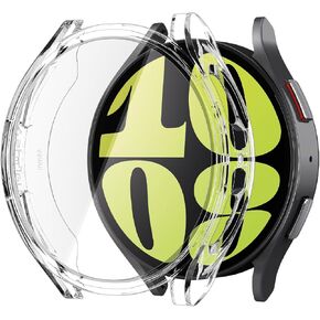 Spigen Ultra Hybrid Designed for Samsung Galaxy Watch 6 44mm Case Scratch-Resistant Overall Protective Case with Screen Protector (2023) - Crystal Clear