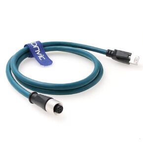 Eonvic M12 Ethernet Cable 8 Pin A Code Female to RJ45 Cat-7e Network High Flex Waterproof Cable Industrial Ethernet Automation Profibus Application (1M)