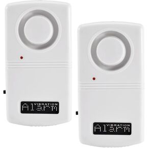 Window Glass Vibration Alarm with Super High Sensitivity, Door Alarm Vibration Sensors - Security Alarms for Glass Break Detection 120dB, Switch on work after 15 S. Sound for 25 second Every trigger