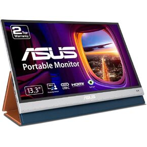 ASUS ZenScreen OLED 13.3" 1080P Portable USB Monitor (MQ13AH) - Full HD, 100% DCI-P3, 1ms, Delta E < 2, HDR-10, Eye Care, USB Type-C, Mini HDMI, Tripod Mountable, Smar Case, External Screen for Laptop