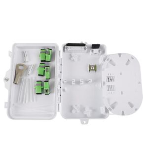 4 Core Fiber Distribution Box, 4 Port FTTH Fiber Distribution Box Splitter Box- Fiber Optic Terminal Junction Splitter Box for SC, FC, E2000 Adapters with SC Optical Fiber Connectors