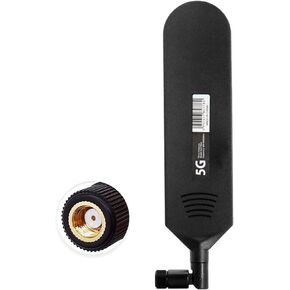 4G LTE Antenna RP SMA Male Connector 42dBi 4G/5G High Gain Omni Directional Glue Stick Antenna 600-6000Mhz (Black,2 Pcs)