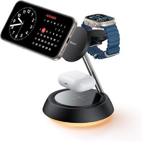 Mcdodo Wireless Charging Stand,3 in 1 Charging Station for Apple Devices 22.5W Max Charging Station for iPhone Multiple Devices for iPhone 15 14 13 12/AirPods 2 3 Pro/iWatch Ultra/8/7 (Black)