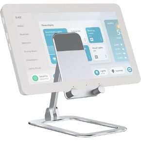 Tilt Stand for Echo Hub, Sturdy Aluminum Alexa Hub Stand with Anti-Slip, Table Stand for Echo Hub, Assemble Without Any Tool (Silver)