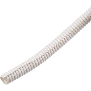 MECCANIXITY Split Wire Loom Tubing PE Corrugated Pipe Conduit 2.5M/8.2ft Length 36x42.5mm White for Wire Cable