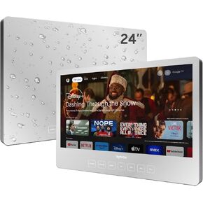 SYLVOX Bathroom TV, 32 inch Smart Mirror TV for Bathroom Shower SPA, Newest Google System, 1080P IP66 Waterproof Touch Button WiFi Bluetooth Google Assistant, Smart TV for Indoor Humid Environment