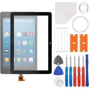Front Screen Glass Outer Panel Lens Replacement +OCA Compatible with Kindle Fire HD 8 (HD 8 Plus Tablet 10th Gen 2020 8 with Repair Kit