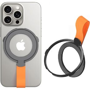 CCSmall Magnetic Loop Phone Grip Holder Kickstand, Compatible with MagSafe Removable Magnetic Ring Holder for iPhone 15,14, 13, 12 11 Pro/Max/Plus/Mini, Samsung Galaxy S24/S23, Google, Black