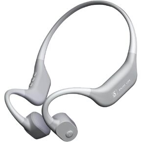 S+ Bone Conduction Headphones, MP3 Play Built-in 64GB Memory - Ultra-Lightweight Open-Ear Bluetooth Headphone for Sports, Running, Gym and Cycling (Light Gray)