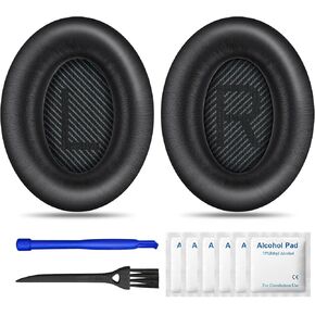 وسائد أذن بديلة لسماعات الرأس Bose QuietComfort 35 (QC35) وQuiet Comfort 35 II (QC35 ii)، وسادات الأذن مع جلد أكثر نعومة، وإسفنج عازل للضوضاء، وسمك إضافي، أسود2 in Kuwait