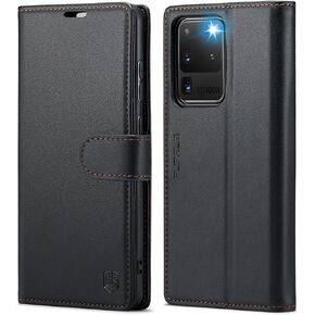 for Samsung Galaxy S20 Ultra 6.9"(NON S20/S20+) Wallet Case with RFID Blocking Credit Card Holder, PU Leather Flip Kickstand Shockproof Cover Women Men for Samsung S20 Ultra Phone case(Black)