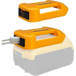 EID 2 Pack for DeWalt Battery Adapter, USB & Type C Charger Output Port Adapter for Dewat 20V 60V Battery, Adapter and Holder 2-in-1(Only Adapter)