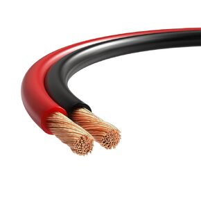 Cables Direct Online Speaker Cable 25FT 14AWG 2 Conductors (14/2) CL3 Rated CCA (Copper Clad Aluminum) Black and Red Jacket Compatible with Low Voltage LED Wire, Car Audio, Home Theater
