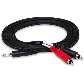 Hosa CMR-206 3.5 mm TRS to Dual RCA Stereo Breakout Cable, 6 Feet,Black