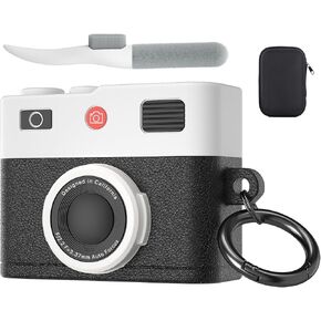 Valkit Compatible Airpods Pro 2nd/1st Generation Case with Cleaner Kit, Cute 3D Camera Design Airpods Pro 2 Case Cover 2022/2023 Shockproof Soft Silicone Protective Case for Airpods Pro 2nd/1st Gen