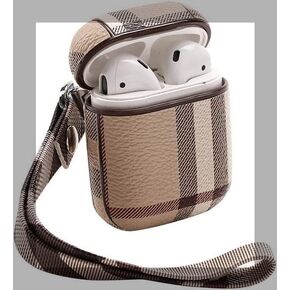 AirPods Case Cover Designed for Apple Airpods 2&1 Charging Case, AirPods Leather Case, Full-Body Protective AirPods case, Cum Wrist Strap, and Keychain,（Eco-Friendly Leather）
