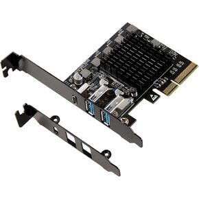 2 Port USB Type A 3.2 and Single Port USB-C 3.2 Gen 2x2 PCI-e Gen 3 x4 Expansion Card