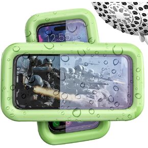 360° Rotating Shower Bathroom Cellphone Holder Waterproof Case with Touch Screen, Bathtub for 4" - 7" Cell Phone Angle Adjustable, Wall Mounted Phone Holder for Glass Bathtub Tile