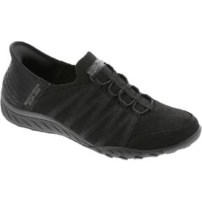 SKECHERS Women's Breathe Easy-ROLL with ME Sneaker, Black, 12 Wide