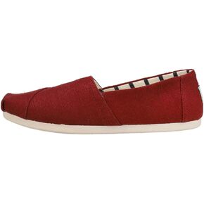 TOMS Womens Alpargata Heritage Solid Slip On Flats Casual - Red