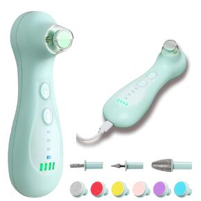 Baby Nail File Electric Rechargeable, Baby Nail Trimmer Electric with 10 Replacement Pads, Baby Nail Clippers with Light, Grooming Kit for Infant/Newborn/Toddler Nail Filer, Trim and Polish