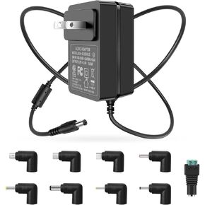 5V 3A Power Supply Adapter, 100~240V AC to DC 5 Volt 3A 2.5A 2.0A 1.5A 1A 0.5A Converter with 9 Tips for Led Strip, String Lights, CCTV Cameras, Security System and More