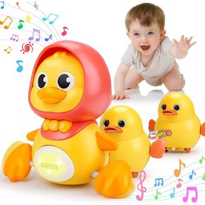 Baby Musical Duck Toys Set with 2 Baby Ducks for 0-6 6-12 Months Light Up Tummy Time Infants Toys 0-3 3-6 Months Developmental Crawling Toys for 4 5 6 7 8 9 10 Months 1-2 Year Old Boys Girls Gifts
