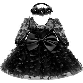 Baptism Dresses for Baby Girls Ruffle Butterfly Embroidery Tulle Tutu Birthday Party Bridesmaid Wedding Pageant Gown