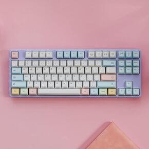 CuXiu Chalk Keycaps 136 Keys PBT Keycap Set for Cherry MX Switches Cherry Profile Japanese Keycaps for Mechanical Keyboard Dye Sub gh60 xd64 xd84 xd96 87 104