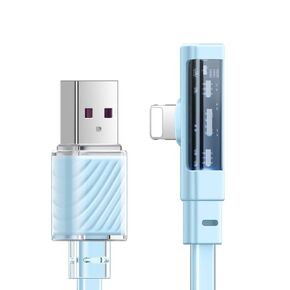 كابل Mcdodo iPhone شاحن سريع البرق سلك مسطح 90 درجة زاوية يمين الكوع لهاتف iPhone 14/13/12/11/Pro/Pro Max/Xs Max/X/XS/XR/8/8Plus/7/7Plus/iPod (أسود، 6 أقدام )