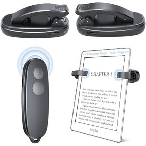[2 Clips] RF Remote Control Page Turner for Kindle Paperwhite Controller Clicker for Kindle Oasis Kobo eReaders iPad Android Tablets Reading Novels, Reading Accessories for Kindle, Two-Clip Version