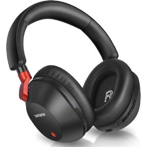 Active Noise Cancelling Headphones, 60H Playtime, Hi-Res Audio, Deep Bass, Wireless Over Ear Bluetooth Headphones with MIC for Clear Calls, Transparency Mode, Comfortable for Office/Home