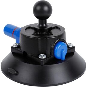 4.5" Air Pump Vacuum Suction Cup Base with 1" Ball, Aluminum Professional Suction Cup Mount Compatible with RAM Mounts and Other All Industry Standard 1" B Size Adapter and Double Socket Arm