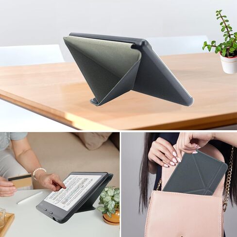 DMLuna Origami 2-Way Stand Case for Kobo Libra Colour (Model:N428, 2024 Release), Slim and Lightweight Premium PU Leather Protective Cover with Auto Sleep Wake Feature - Pink in Kuwait