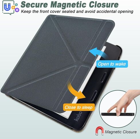 DMLuna Origami 2-Way Stand Case for Kobo Libra Colour (Model:N428, 2024 Release), Slim and Lightweight Premium PU Leather Protective Cover with Auto Sleep Wake Feature - Pink in Kuwait