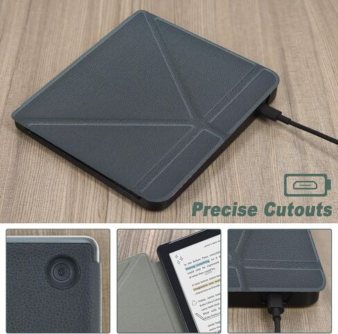 DMLuna Origami 2-Way Stand Case for Kobo Libra Colour (Model:N428, 2024 Release), Slim and Lightweight Premium PU Leather Protective Cover with Auto Sleep Wake Feature - Pink in Kuwait