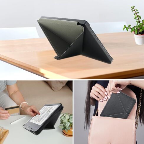 DMLuna Origami 2-Way Stand Case for Kobo Libra Colour (Model:N428, 2024 Release), Slim and Lightweight Premium PU Leather Protective Cover with Auto Sleep Wake Feature - Pink in Saudi Arabia