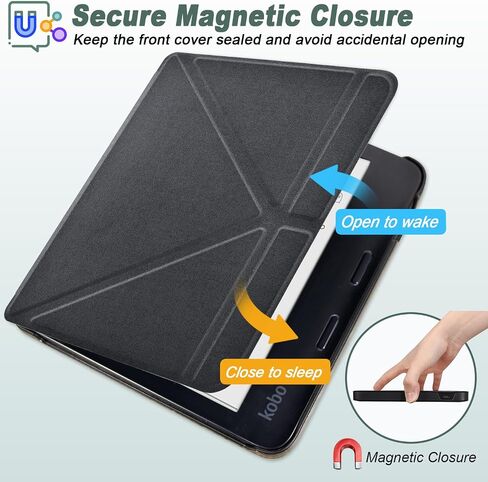 DMLuna Origami 2-Way Stand Case for Kobo Libra Colour (Model:N428, 2024 Release), Slim and Lightweight Premium PU Leather Protective Cover with Auto Sleep Wake Feature - Pink in Saudi Arabia