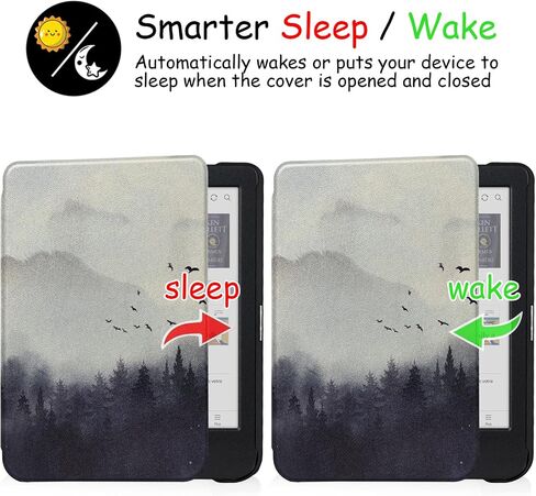 Ultra-Thin Case for Kobo Clara Colour/Clara BW/Clara 2E PU Leather Cover with Auto Wake & Sleep/Magnetic Closure fits 6 inch Kobo Calra (Model N367 / N365 / N506) (Gentleman Black) in Saudi Arabia