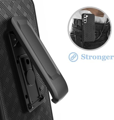 Fingic Compatible with Samsung Galaxy S23 Plus Holster Case Combo Shell Slim Rugged Case with Kickstand Swivel Belt Clip Holster Shockproof Cover for Samsung Galaxy S23 Plus 5G (6.6 inch) 2023, Black in Saudi Arabia