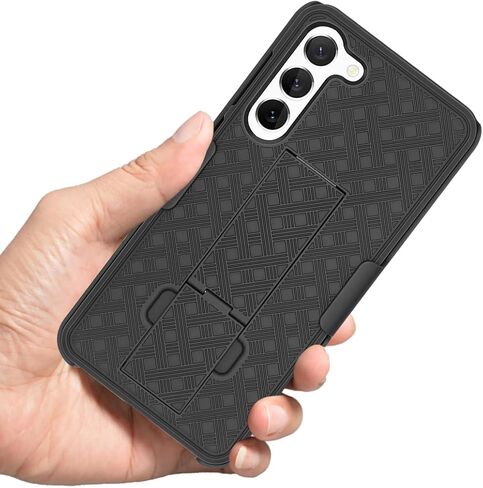 Fingic Compatible with Samsung Galaxy S23 Plus Holster Case Combo Shell Slim Rugged Case with Kickstand Swivel Belt Clip Holster Shockproof Cover for Samsung Galaxy S23 Plus 5G (6.6 inch) 2023, Black in Saudi Arabia