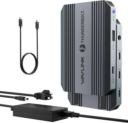 موزع Thunderbolt 4، قاعدة WAVLINK Thunderbolt 4 مع شاشة مزدوجة 4K@60 هرتز، توصيل طاقة 100 وات، USB-A 3.2 Gen 2، لجهاز MacBook Pro/Air M1 M2 M3، كمبيوتر محمول Thunderbolt 4/3 in Saudi Arabia