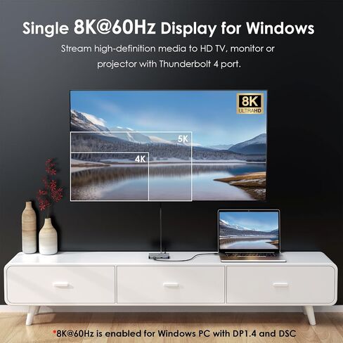 موزع Thunderbolt 4، قاعدة WAVLINK Thunderbolt 4 مع شاشة مزدوجة 4K@60 هرتز، توصيل طاقة 100 وات، USB-A 3.2 Gen 2، لجهاز MacBook Pro/Air M1 M2 M3، كمبيوتر محمول Thunderbolt 4/3 in Saudi Arabia