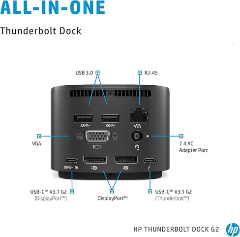 وحدة نسخ منفذ محطة الإرساء HP Thunderbolt 120W G2 (2UK37AA#ABA) (متجددة) in Saudi Arabia