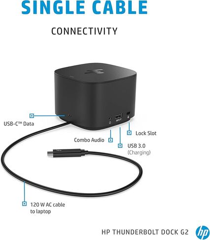 وحدة نسخ منفذ محطة الإرساء HP Thunderbolt 120W G2 (2UK37AA#ABA) (متجددة) in Saudi Arabia