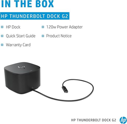 وحدة نسخ منفذ محطة الإرساء HP Thunderbolt 120W G2 (2UK37AA#ABA) (متجددة) in Saudi Arabia