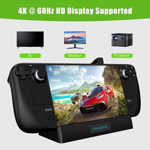 محطة إرساء تلفزيون لسطح البخار وسطح البخار OLED، قاعدة سطح بخار محمولة تدعم إخراج فيديو HDMI 4K@60 هرتز، قاعدة سطح بخار مع جيجابت إيثرنت، مروحة تبريد و3 منافذ USB in Kuwait