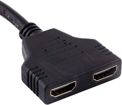 كابل محول مقسم HDMI من Akozon، مقسم HDMI 1 في 2 مخرج HDMI ذكر 1080P إلى HDMI مزدوج أنثى 1 إلى 2 طريقة، كابل محول مقسم HDMI لـ HDTV HD، LED، LCD، تلفزيون، يدعم جهازي تلفزيون في نفس الوقت in Kuwait