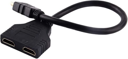 كابل محول مقسم HDMI من Akozon، مقسم HDMI 1 في 2 مخرج HDMI ذكر 1080P إلى HDMI مزدوج أنثى 1 إلى 2 طريقة، كابل محول مقسم HDMI لـ HDTV HD، LED، LCD، تلفزيون، يدعم جهازي تلفزيون في نفس الوقت in Kuwait