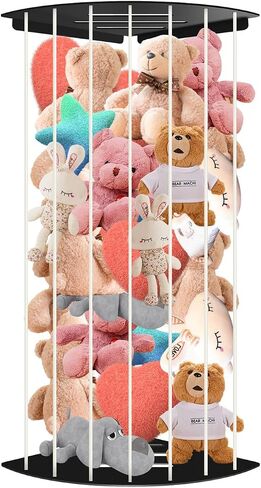 Corner Stuffed Animal Storage Plush Toy Organizer Storage Kids Room Holder with Length Adjustable Large Toys Wall Hanging Shelf for Nursery Playroom Bedroom Sturdy Metal Black in Saudi Arabia